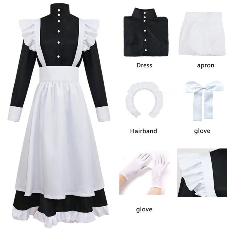 Sissy French Maid Long Dress Men's Outfit