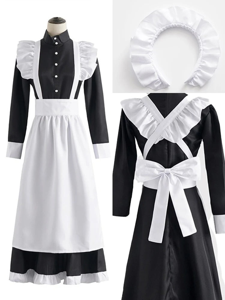 Sissy French Maid Long Dress Men's Outfit