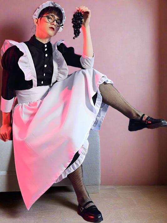 Sissy French Maid Long Dress Men's Outfit