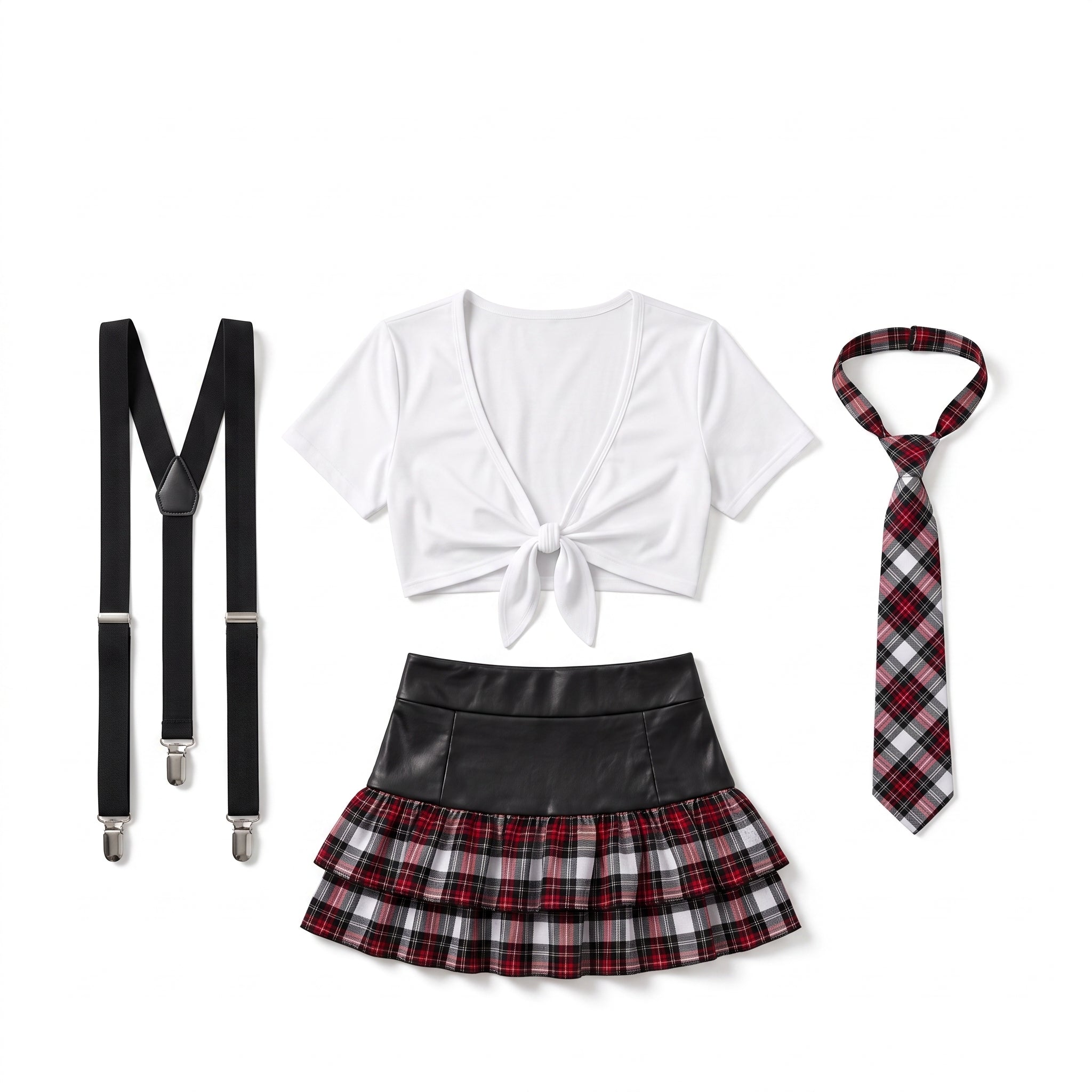 Classic Plaid Secretary Outfit