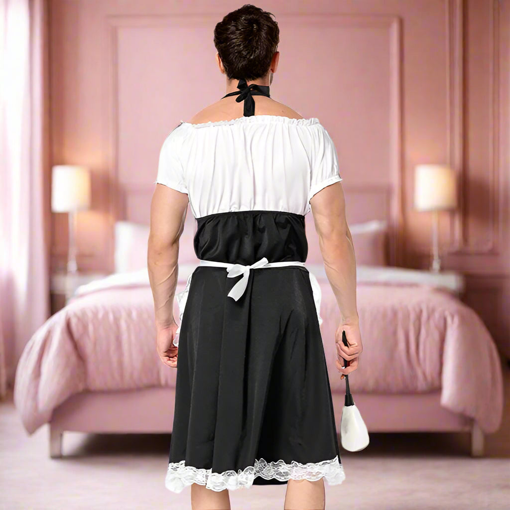 Sissy Lace-Up French Maid Outfit