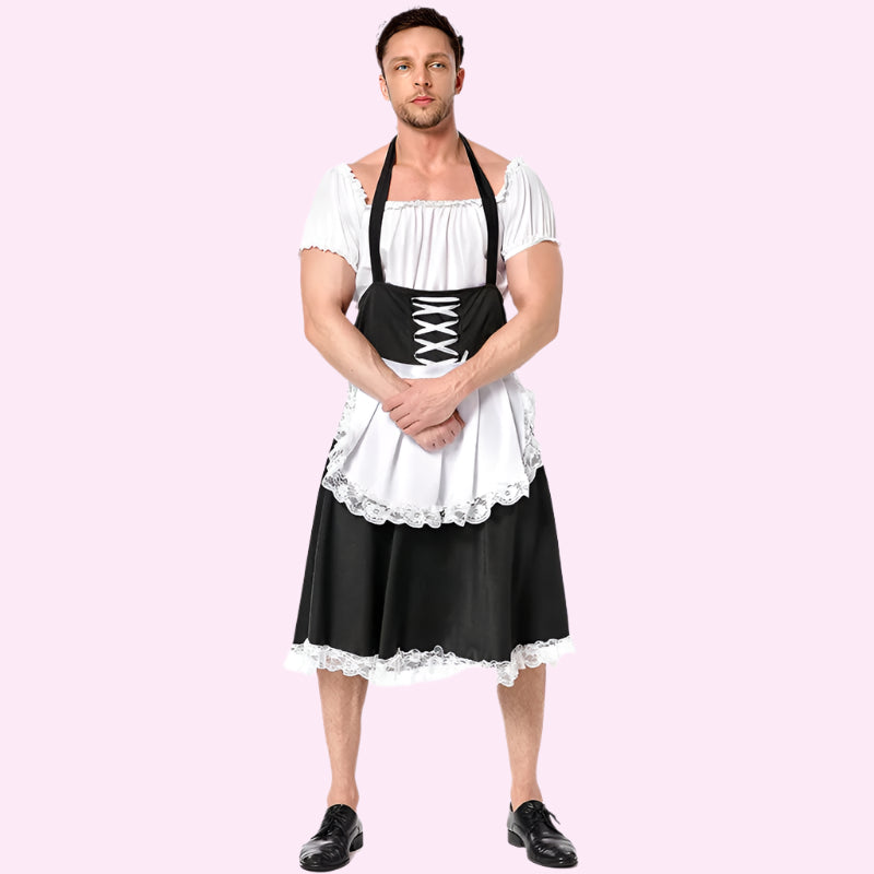 Sissy Lace-Up French Maid Outfit