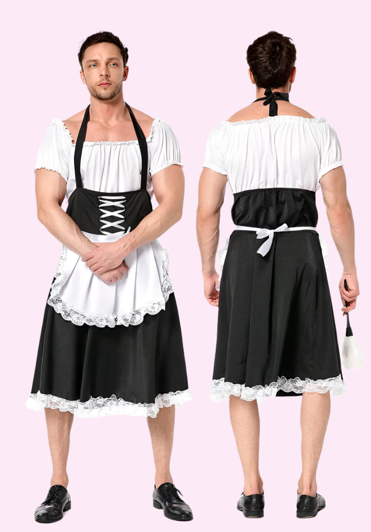 Sissy Lace-Up French Maid Outfit