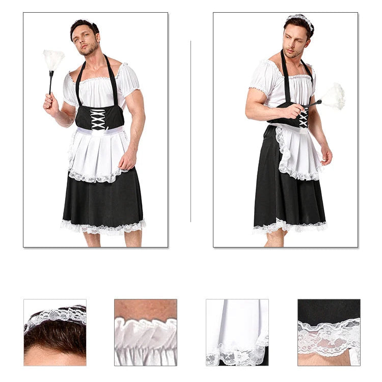 Sissy Lace-Up French Maid Outfit