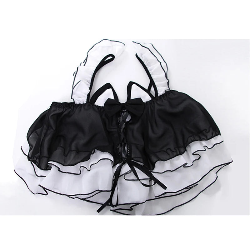 Naughty Two-Piece Black Cat Maid Outfit