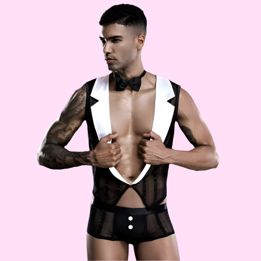 Sheer Tuxedo Male Maid Outfit