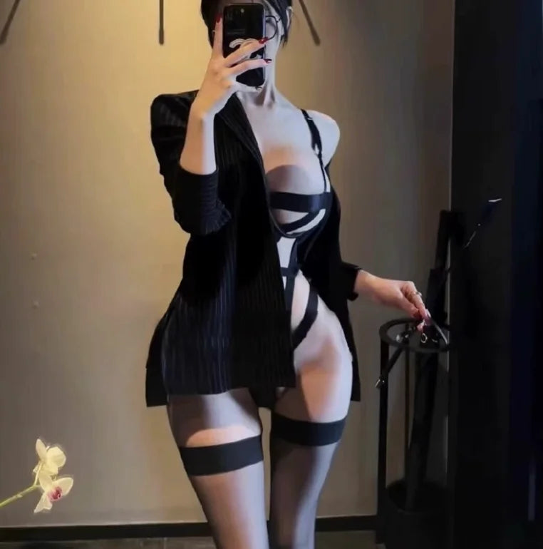 SexySM Restraint Erotic Lingerie Set with Soft for Intimate Bedroom Role Play