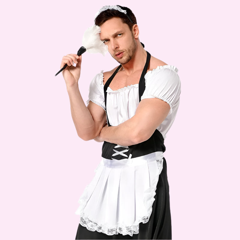Sissy Lace-Up French Maid Outfit