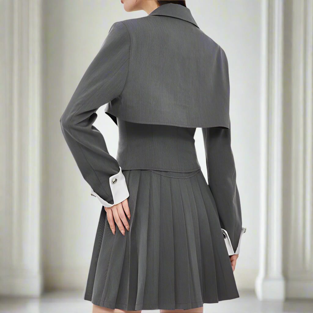 Preppy Grey Secretary Outfit