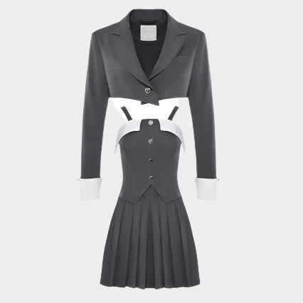 Preppy Grey Secretary Outfit