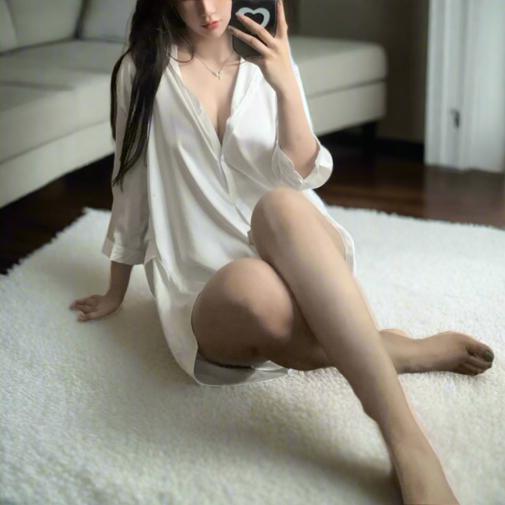 Sheer White Blouse Secretary Outfit