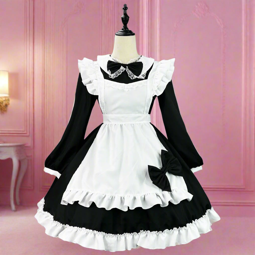 Long Sleeve Ruffle Apron Maid Outfit