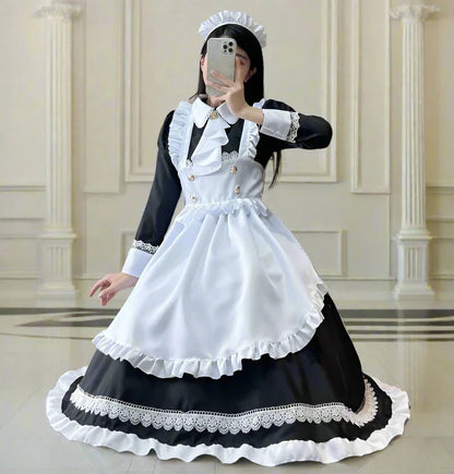 Elegant French Maid Outfit Long Sleeve Premium