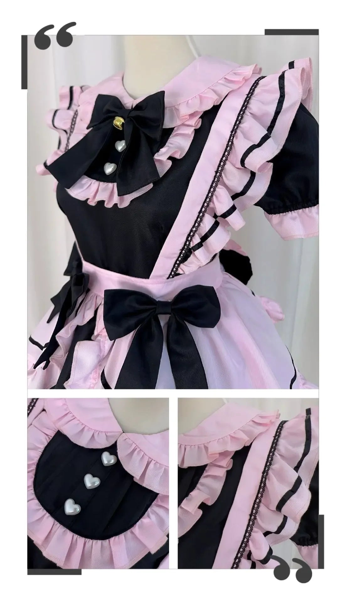 Pink and Black French Maid Outfit
