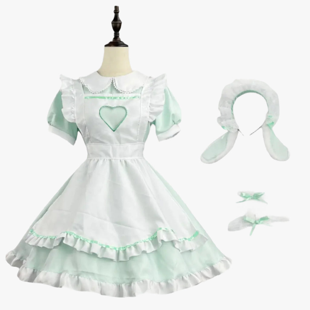 Plus Size Kawaii Green Bunny Maid Outfit