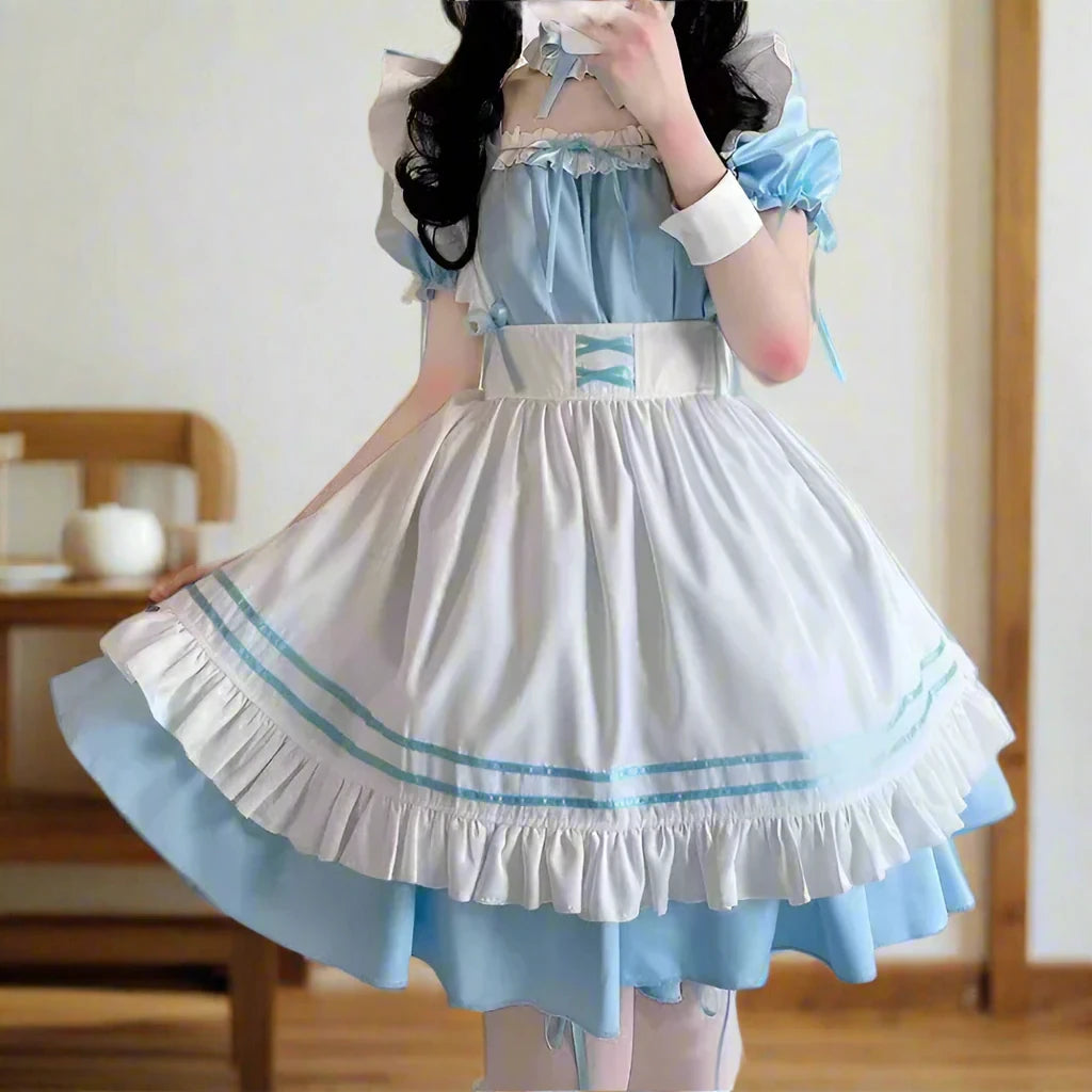 Blue Japanese Maid Outfit