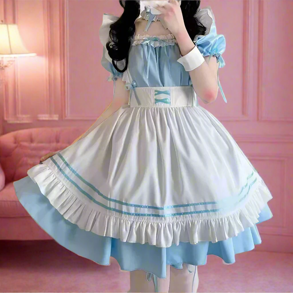Blue Japanese Maid Outfit