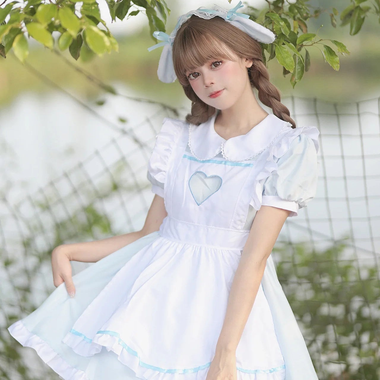 Kawaii Light Blue Bunny Maid Outfit
