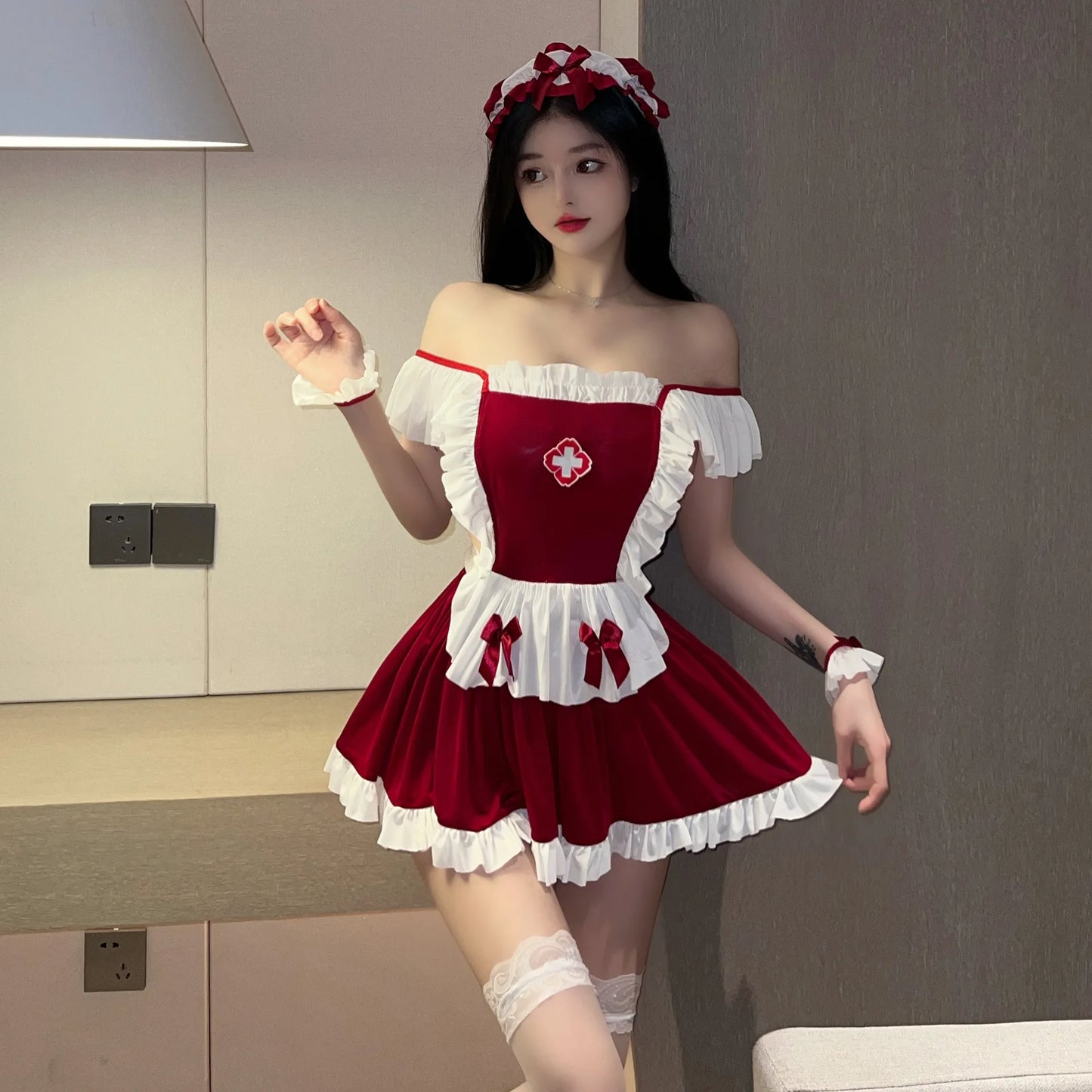 Women Sexy Lingerie Erotic Maid Cosplay Uniform Sexy Student Uniform JK Girl Sex Skirt Pure Solid Dress Japanese Style Outfit