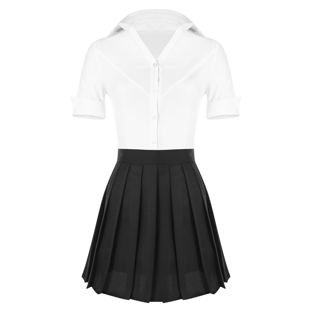 Pleated Skirt Secretary Outfit
