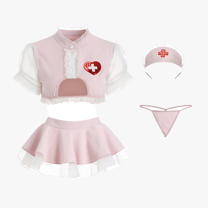 Costumes de Cosplay d'infirmière sexy, tenue de médecin mignonne, robe à poitrine ouverte, lingerie érotique pour fille, uniforme de délicatesse sexuelle, tentation