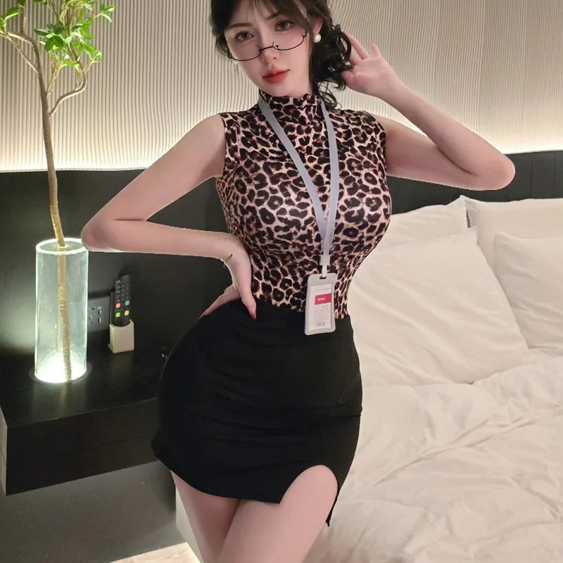 High Waisted Sexy Secretary Outfit