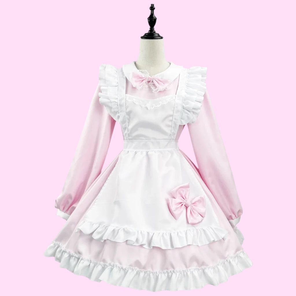 Long Sleeve Ruffle Apron Maid Outfit