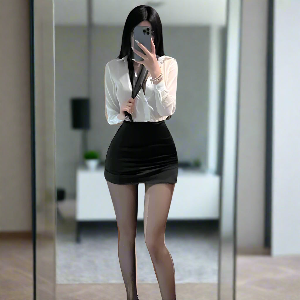 Sexy Stockings Secretary Outfit