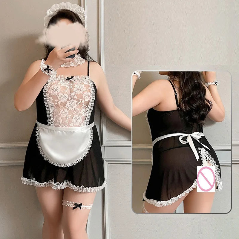 Plus Size Lace Maid Outfit Dress