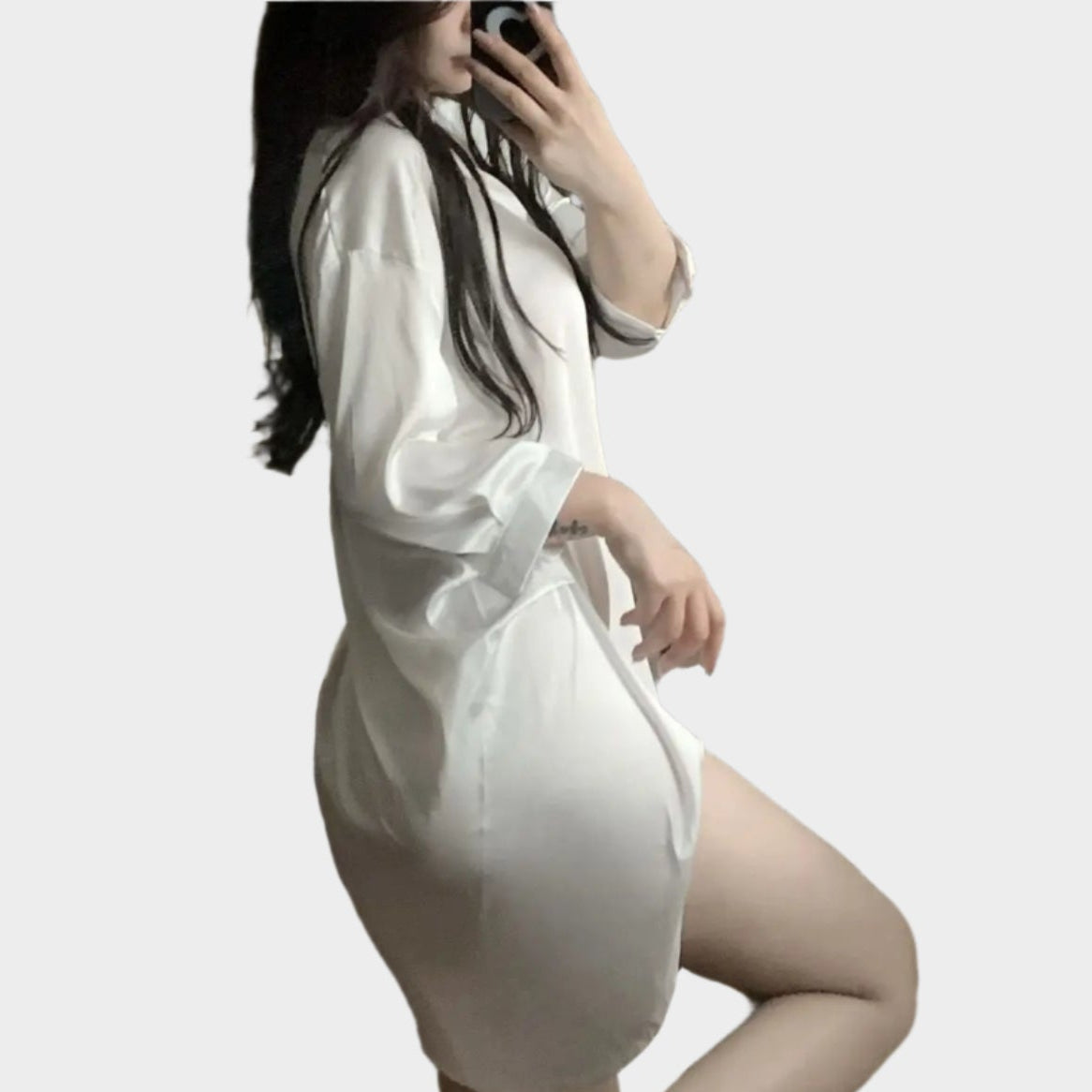 Sheer White Blouse Secretary Outfit