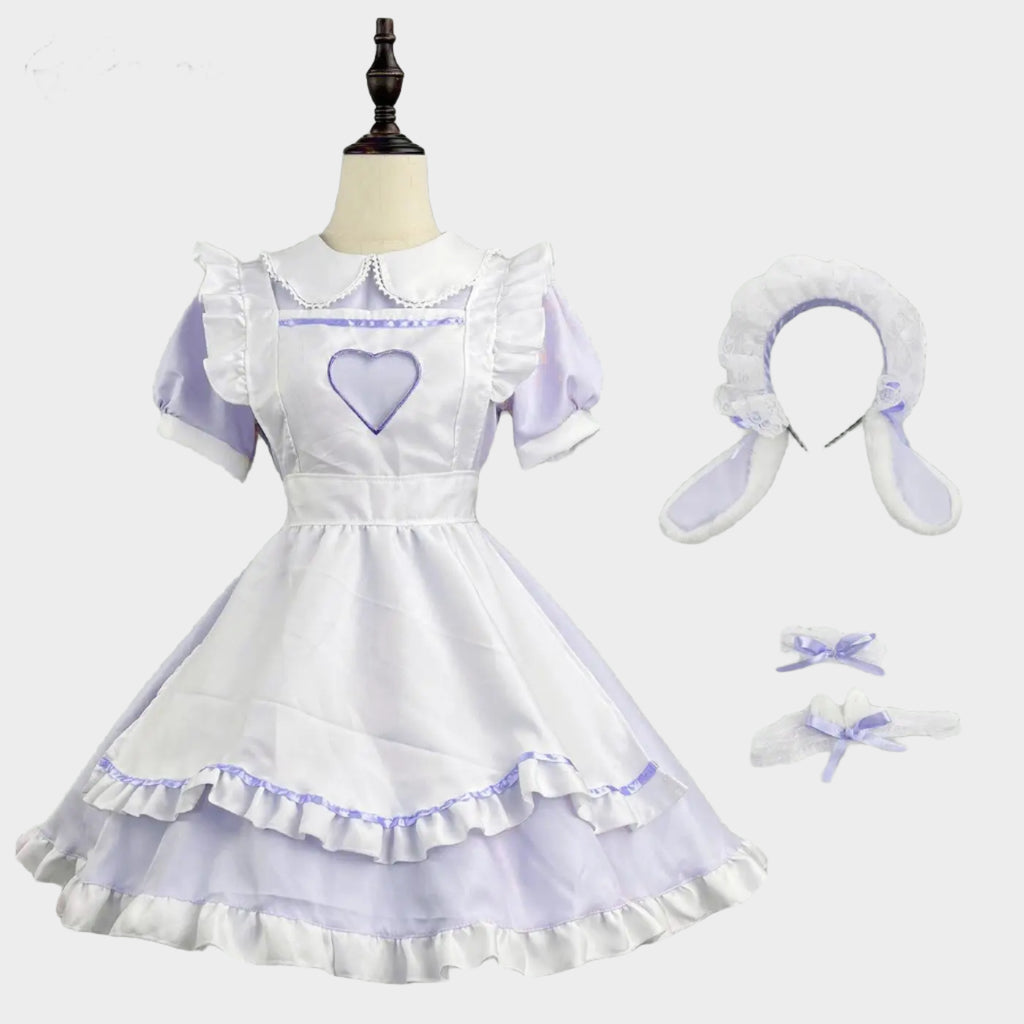 Kawaii Purple Bunny Maid Outfit