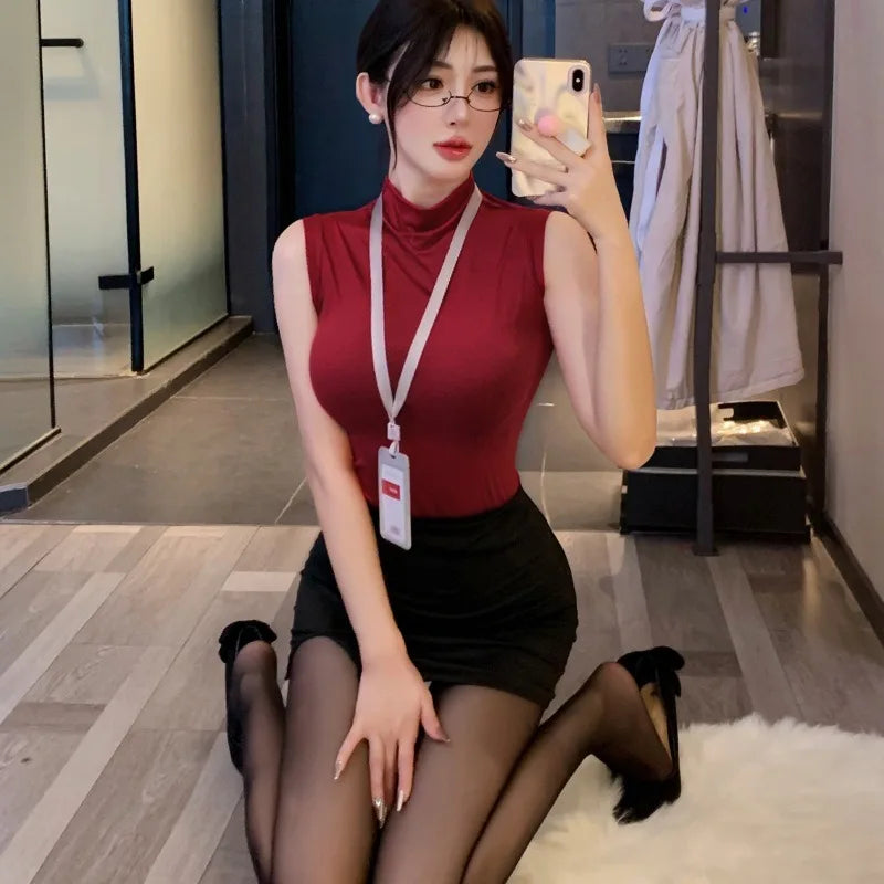 High Waisted Sexy Secretary Outfit