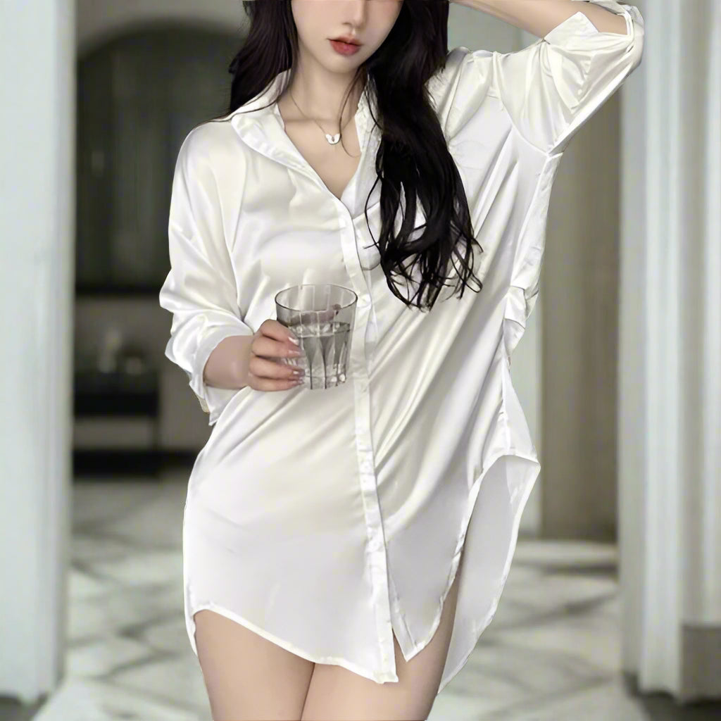 Sheer White Blouse Secretary Outfit