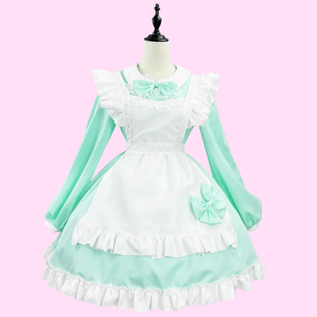 Long Sleeve Ruffle Apron Maid Outfit