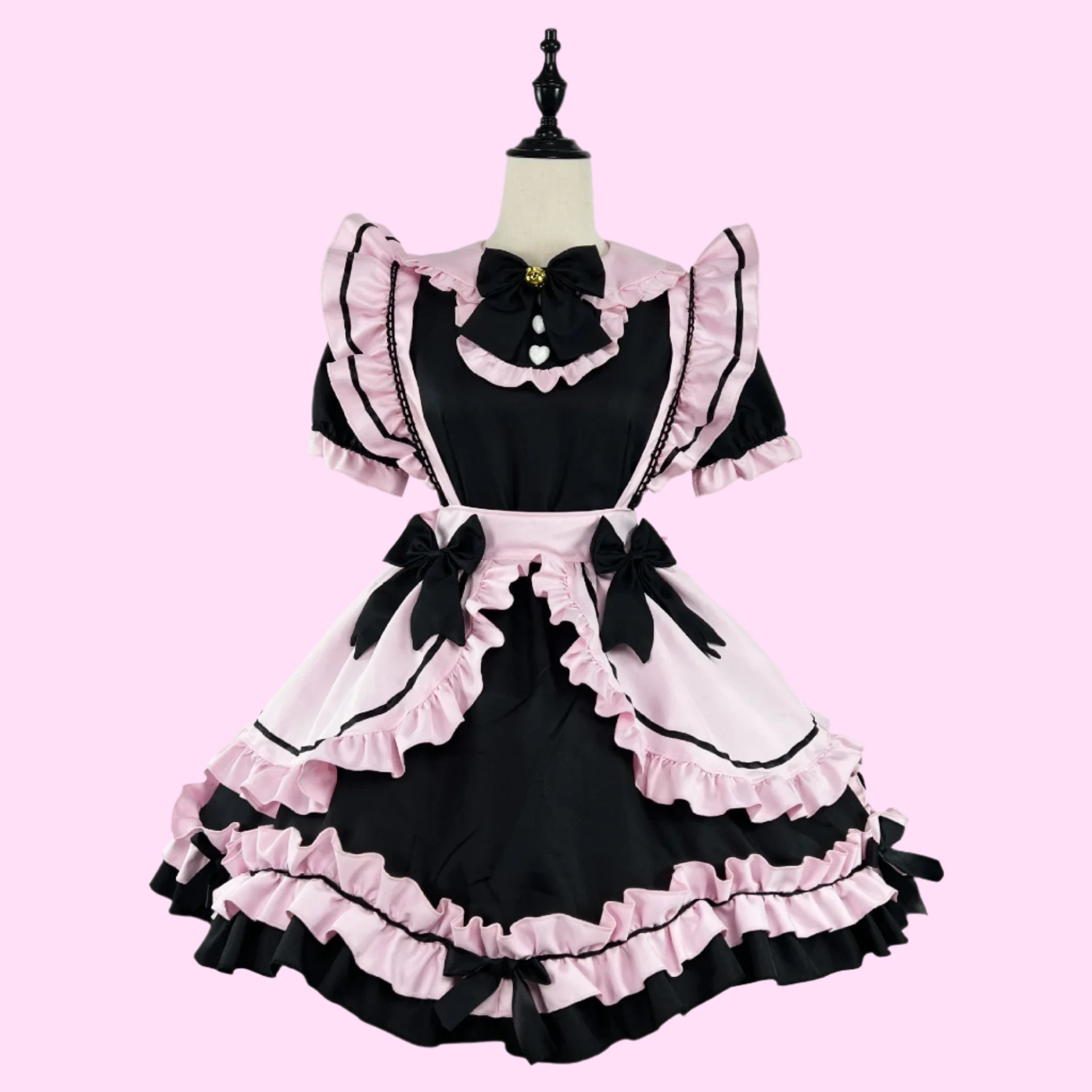 Pink and Black French Maid Outfit