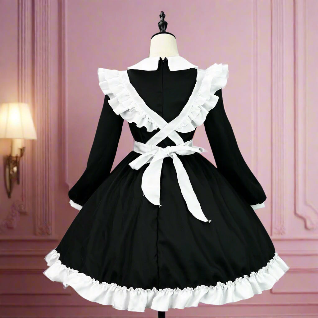 Long Sleeve Ruffle Apron Maid Outfit