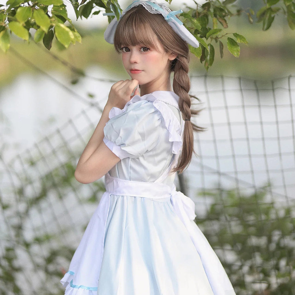 Plus Size Kawaii Light Blue Bunny Maid Outfit