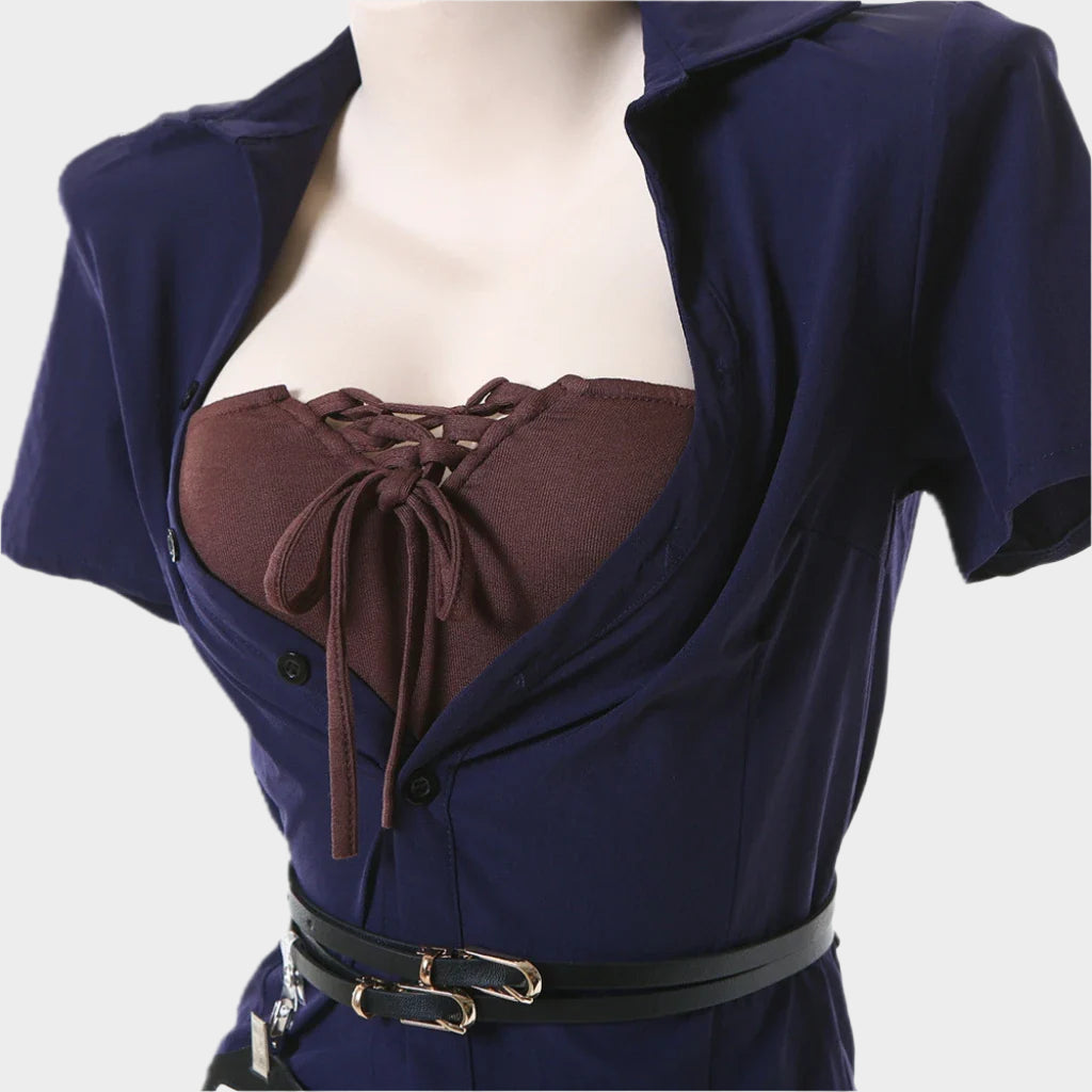 Blue Secretary Business Outfit
