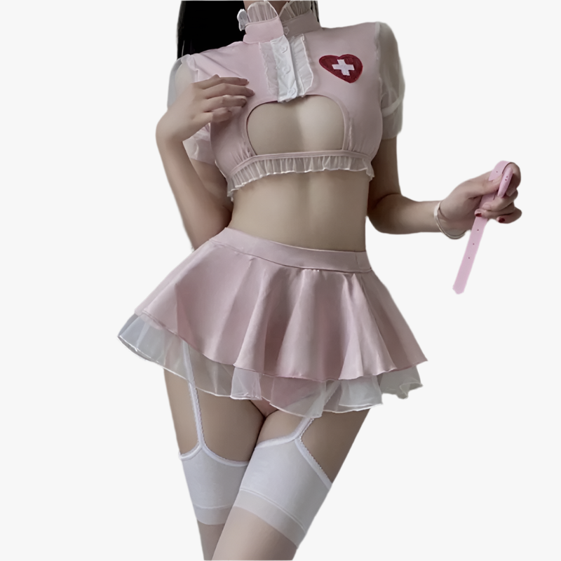 Costumes de Cosplay d'infirmière sexy, tenue de médecin mignonne, robe à poitrine ouverte, lingerie érotique pour fille, uniforme de délicatesse sexuelle, tentation