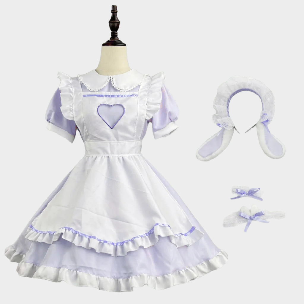 Kawaii Purple Bunny Maid Outfit