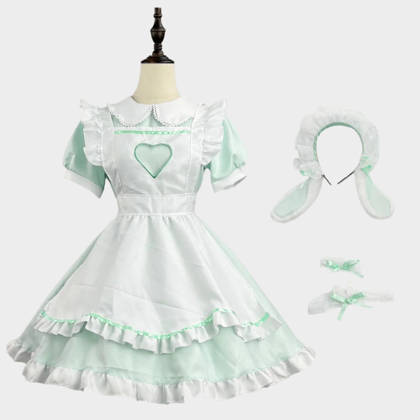 Kawaii Green Bunny Maid Outfit