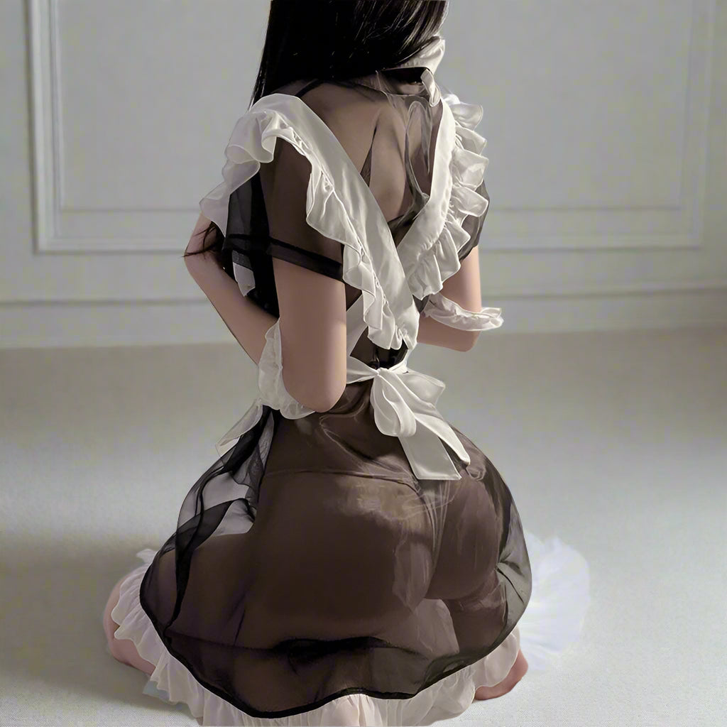 Sheer See-Through Sexy Maid Outfit