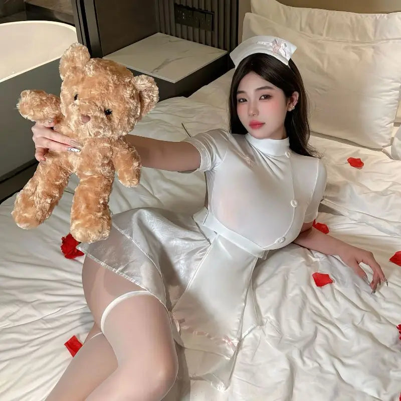White Sheer Sexy Nurse Outfit