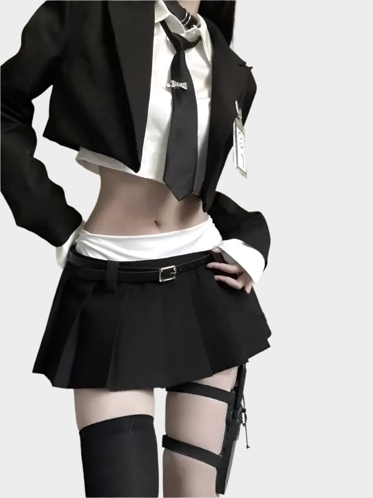 Cropped Secretary Blazer Outfit