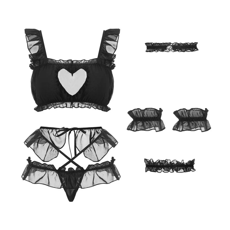 Sexy Open Lace Maid Outfit