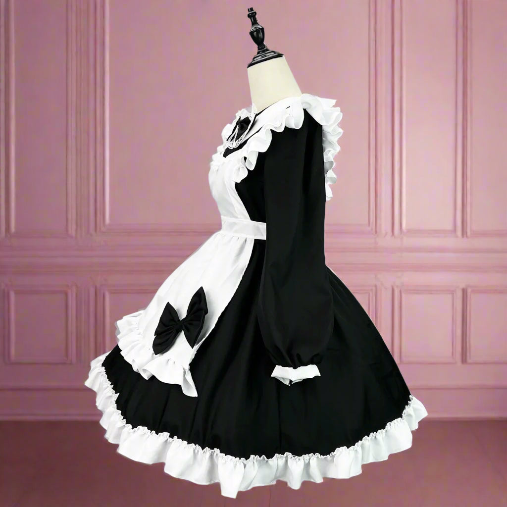 Long Sleeve Ruffle Apron Maid Outfit