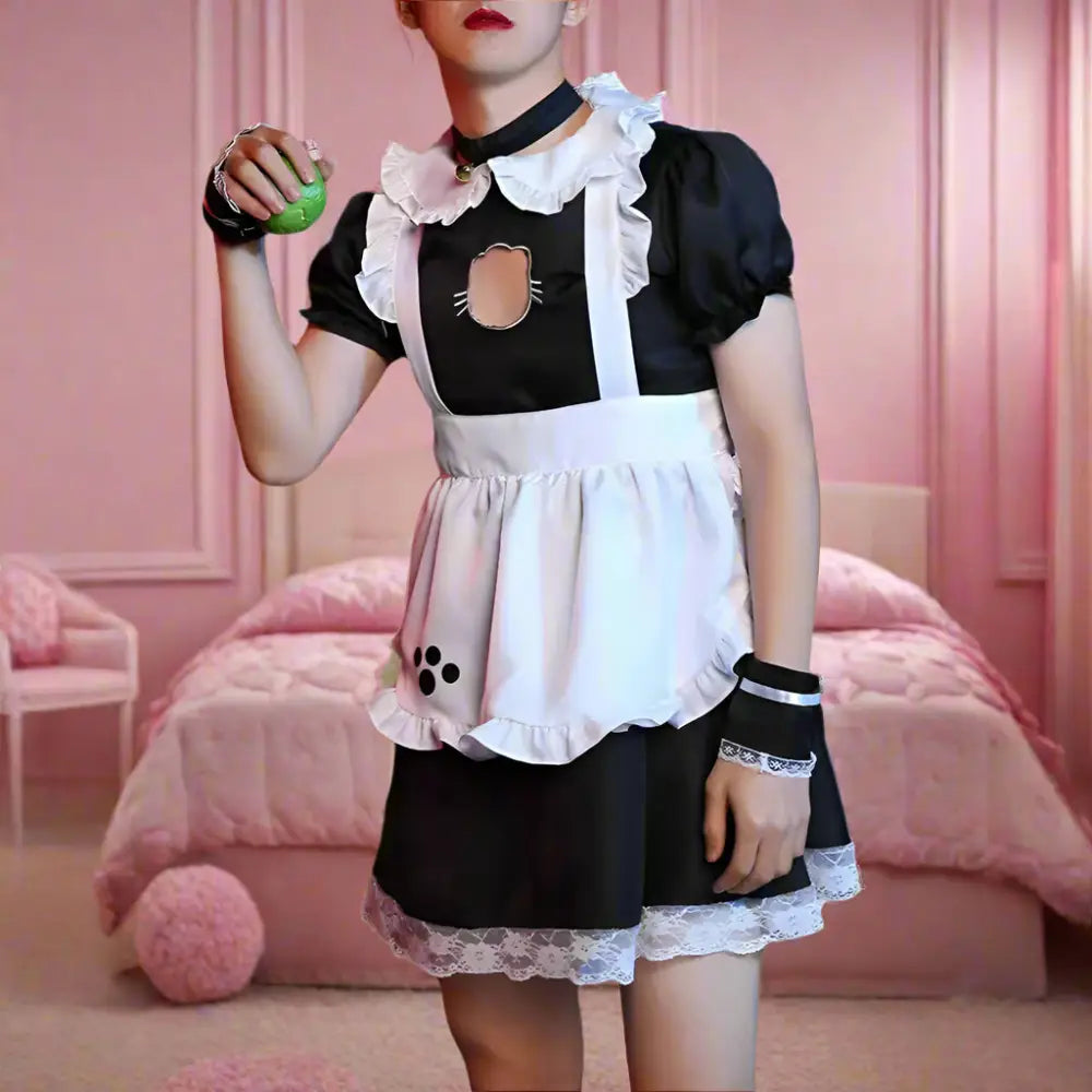 Anime Cat Male Maid Outfit - Black / S - Outfit