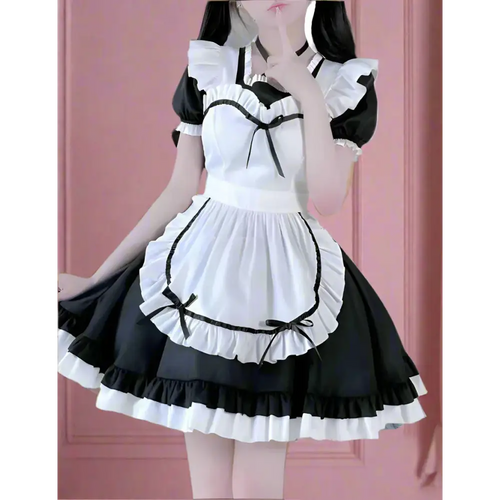 Black Anime Maid Outfit - Black / S - Outfit