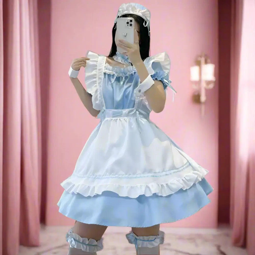 Blue Japanese Maid Outfit - Blue / S - Outfit