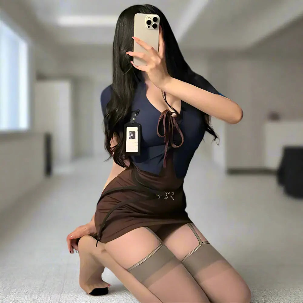 Blue Secretary Business Outfit - Outfit